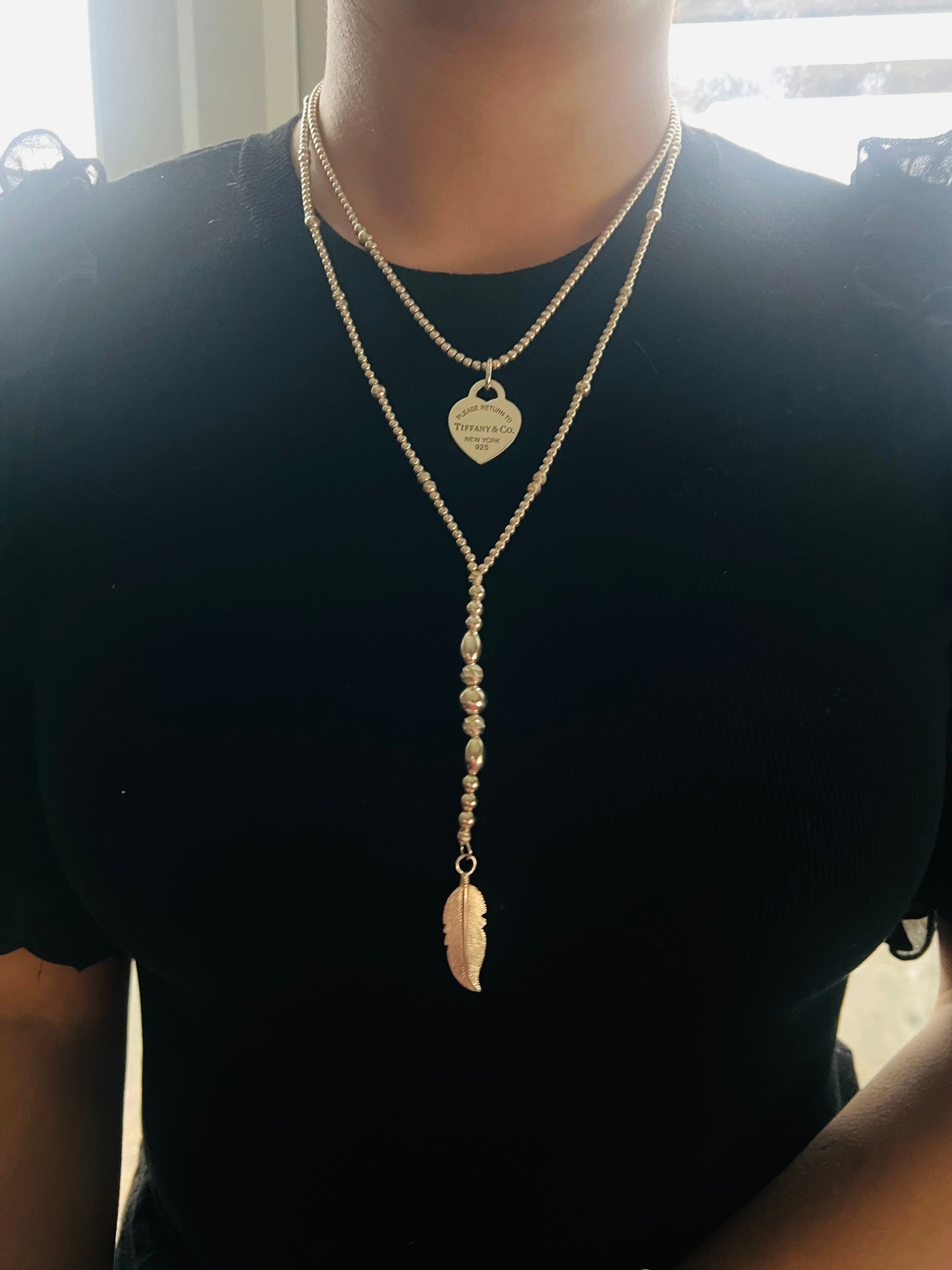 Crucifix Feather Necklace