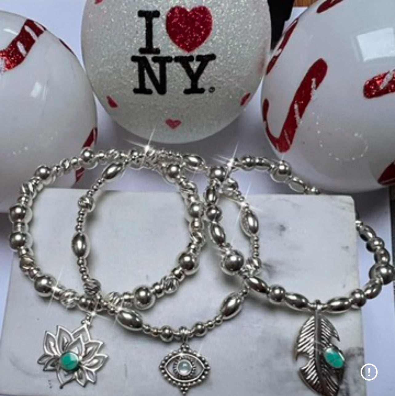 Turquoise Feather Charm Bracelet