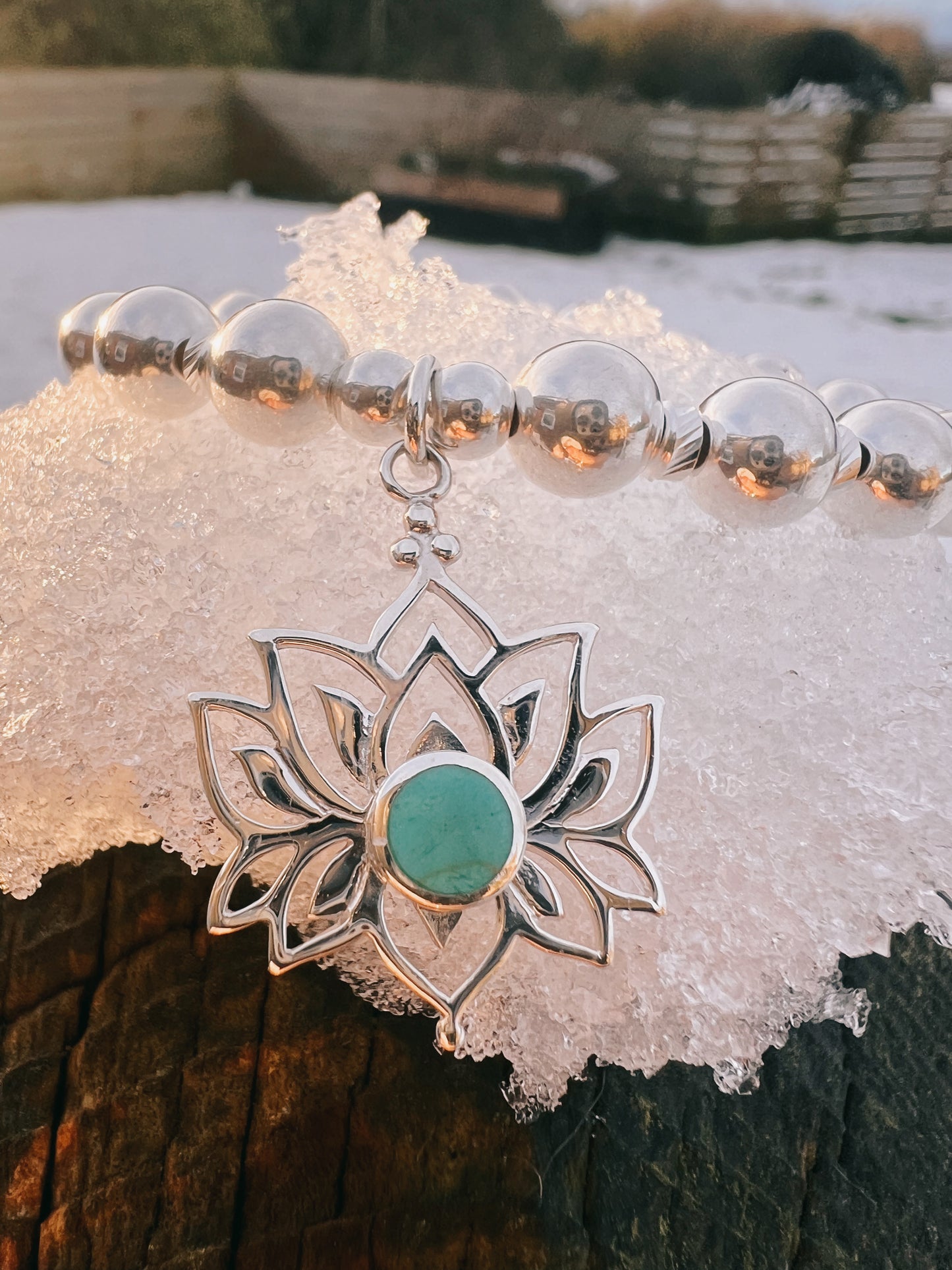 Lotus Flower Bracelet with Black Onyx