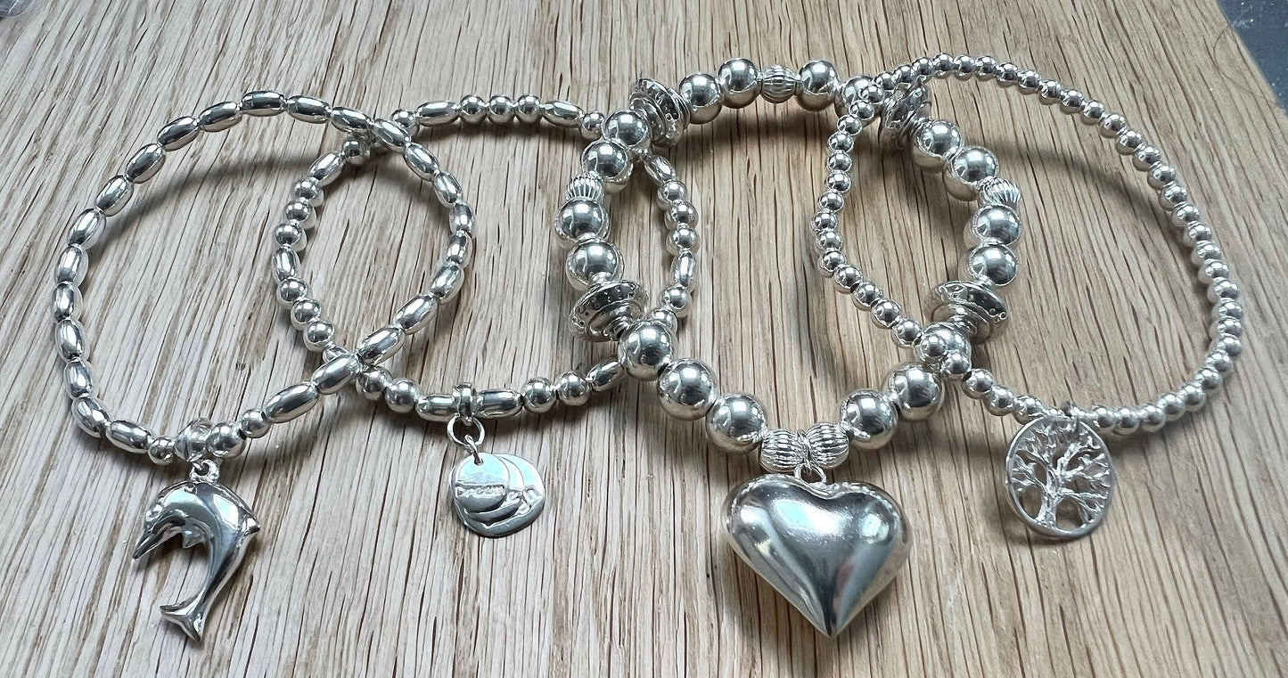 Ornate Large Puff Heart Bracelet