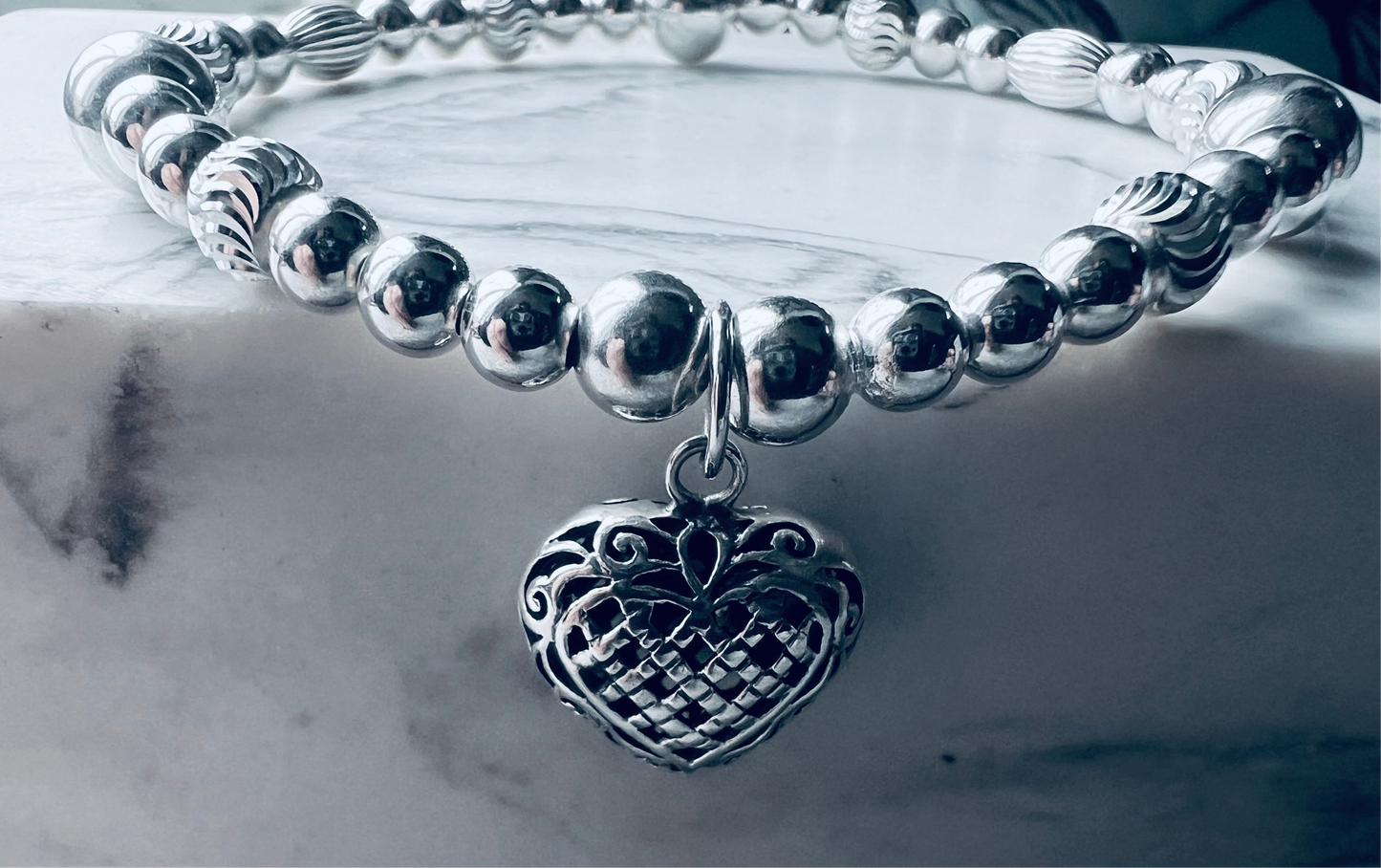 Bali Caged Heart Bracelet
