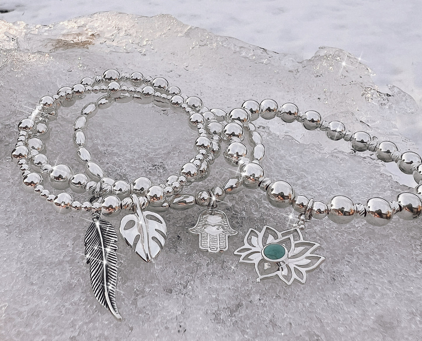 Lotus Flower Bracelet with Black Onyx