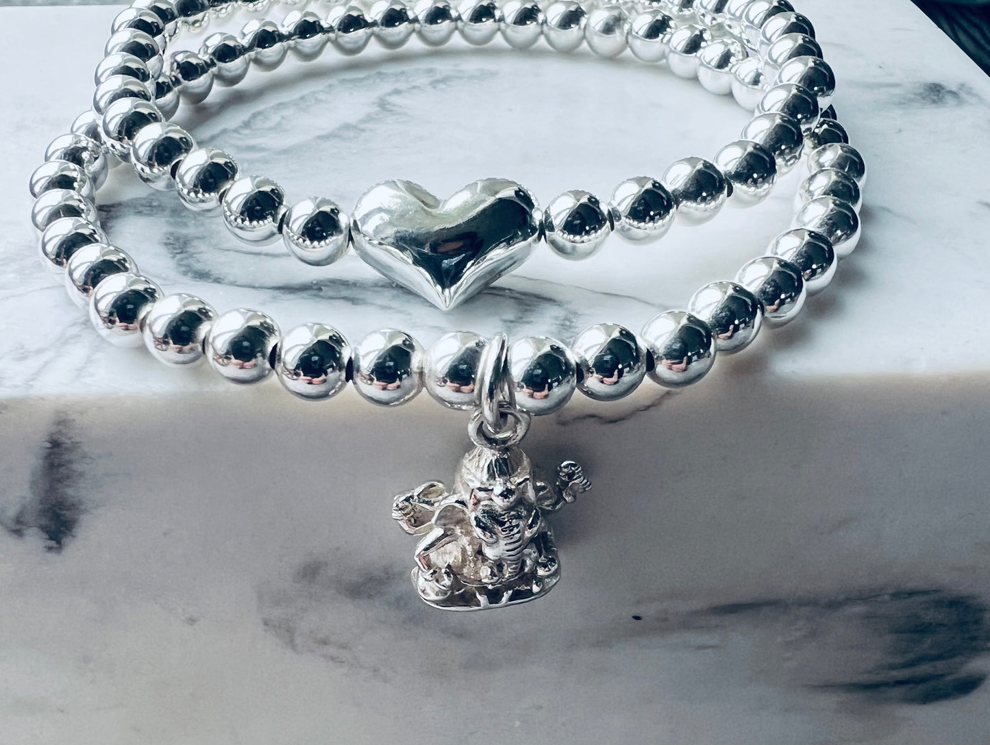 Puff Heart Bead Bracelet
