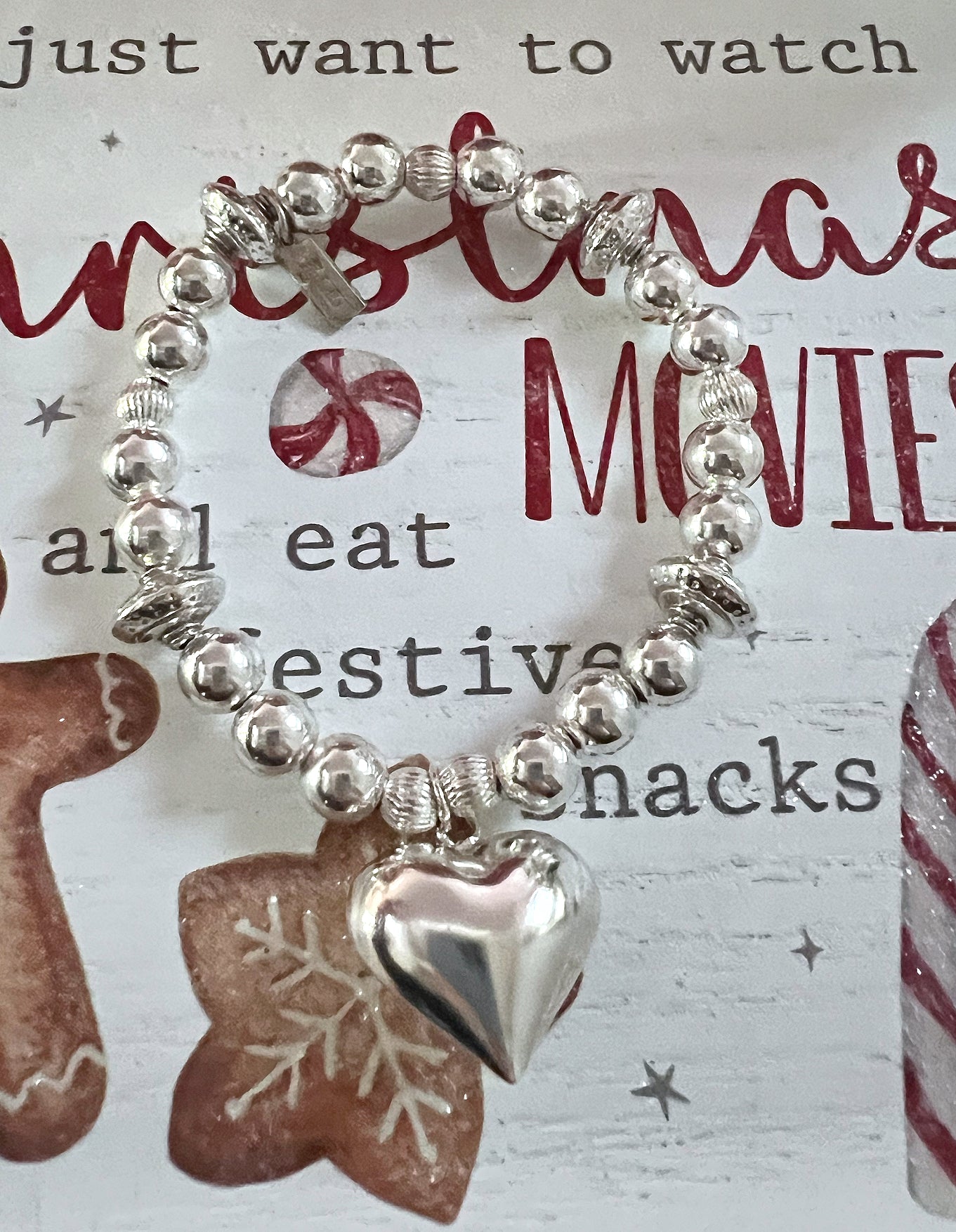 Ornate Large Puff Heart Bracelet