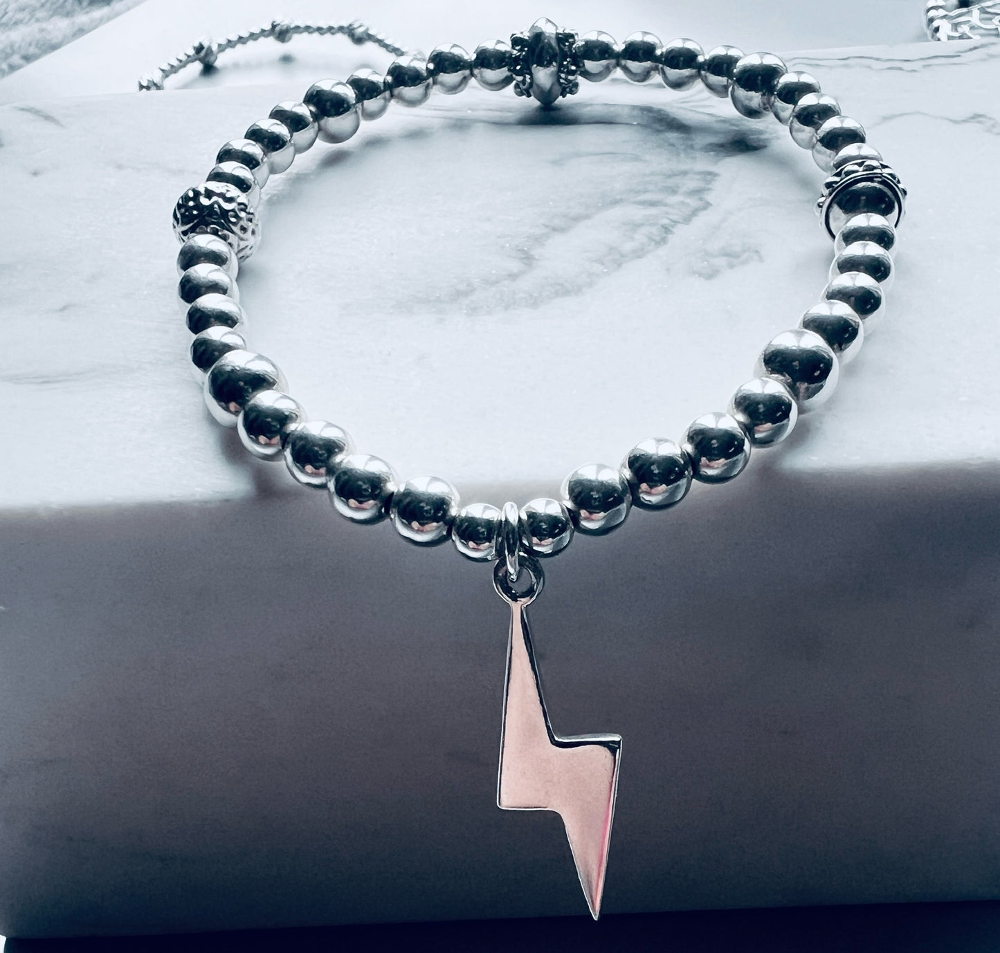 Inner strength Lightening Strike Sterling Silver Bracelet