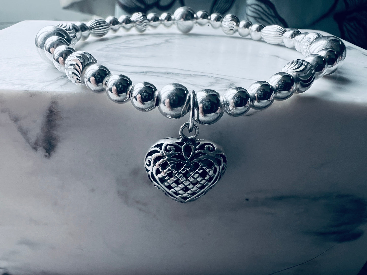 Bali Caged Heart Bracelet