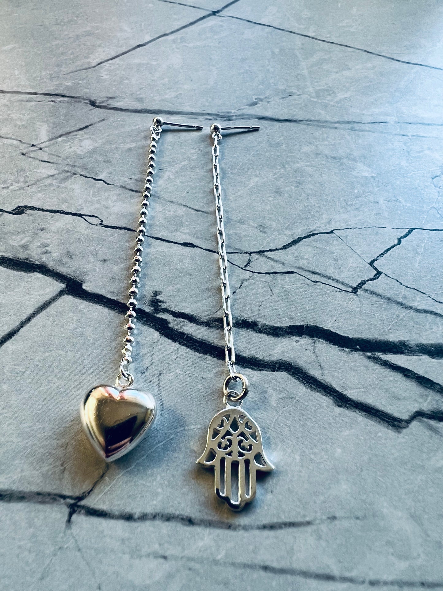 Puff Heart Drop Earrings