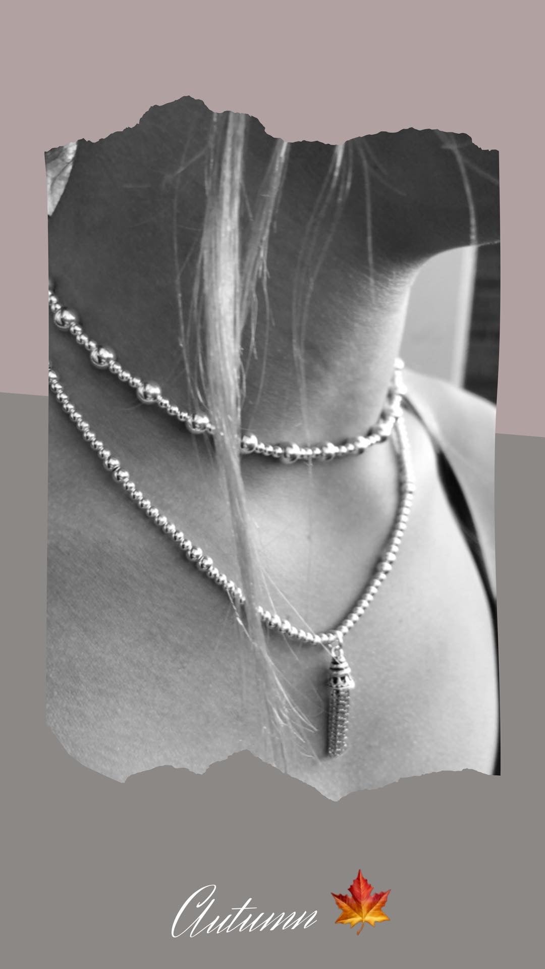 Large bead sterling choker
