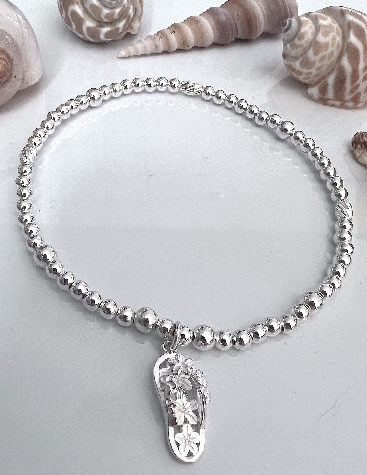 Sterling Silver Flip Flop Anklet
