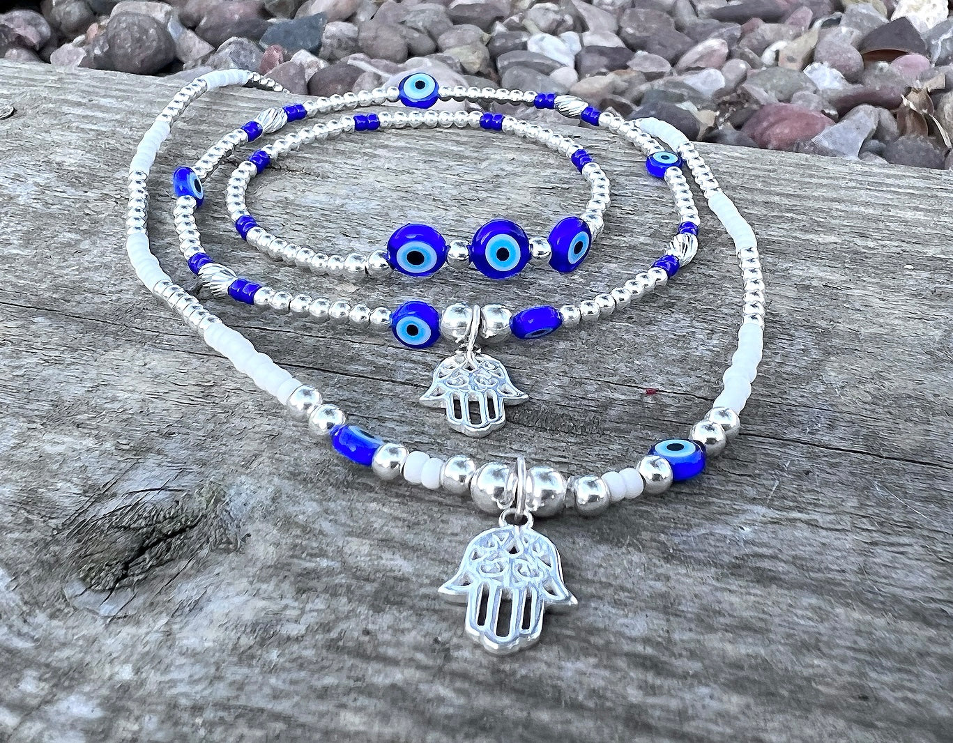 Hamsa and Evil Eye Anklet