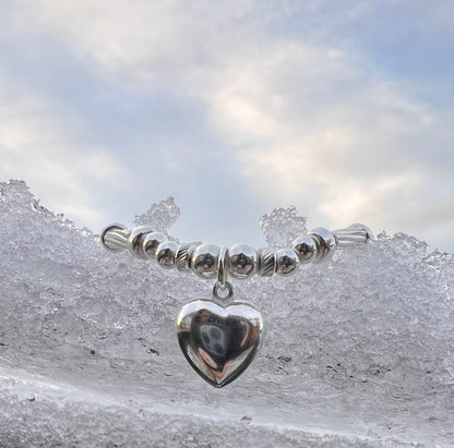 Puff Heart Ornate Tube Bracelet