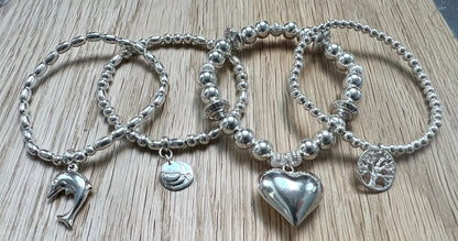 Ornate Large Puff Heart Bracelet