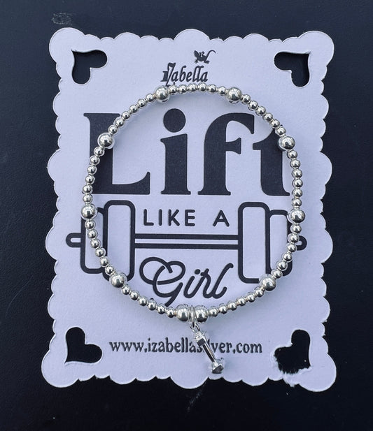 Sterling Silver Dumbell Bracelet