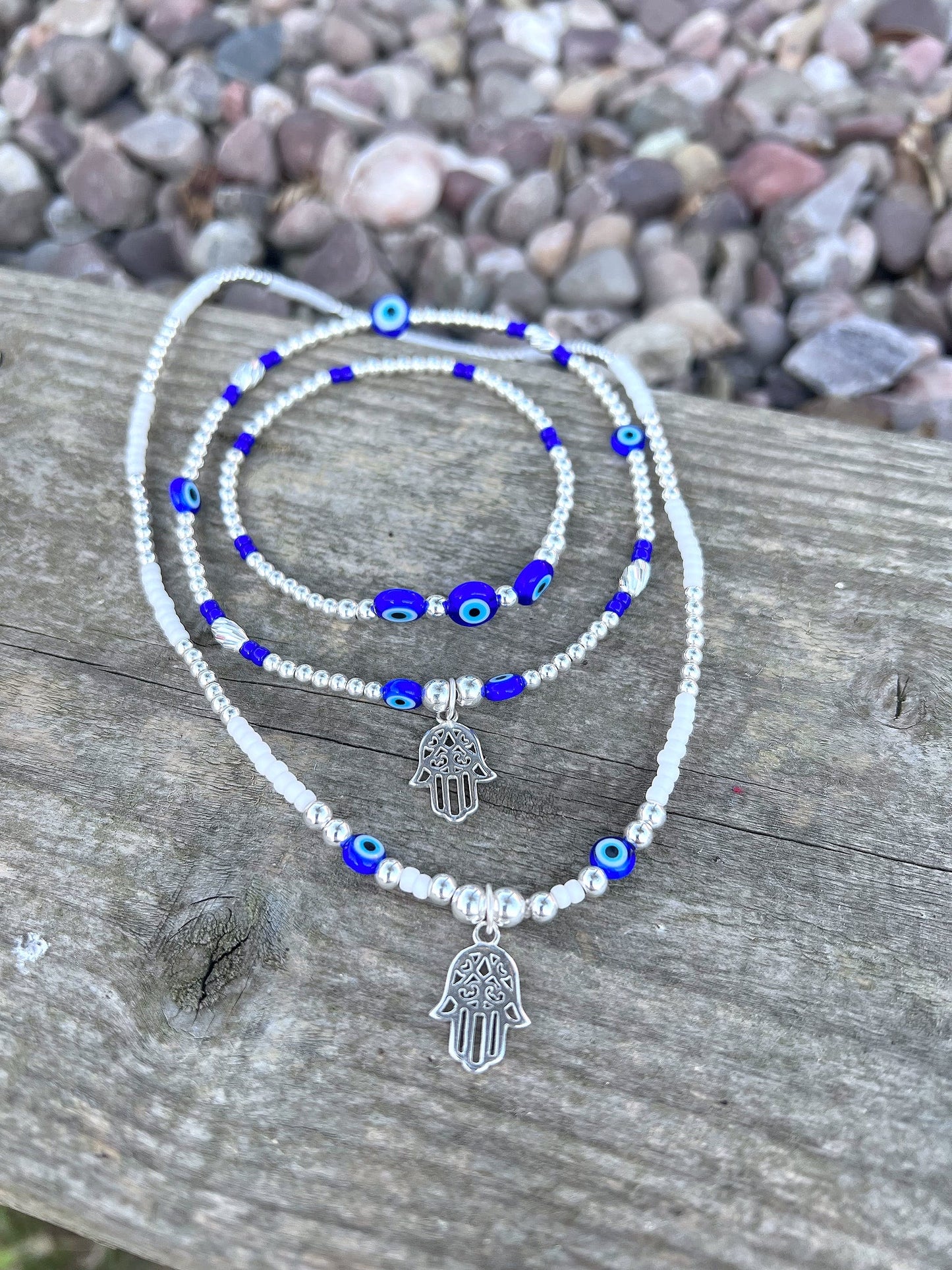 Sterling silver Evil Eye (Nazar) Ankle Bracelet