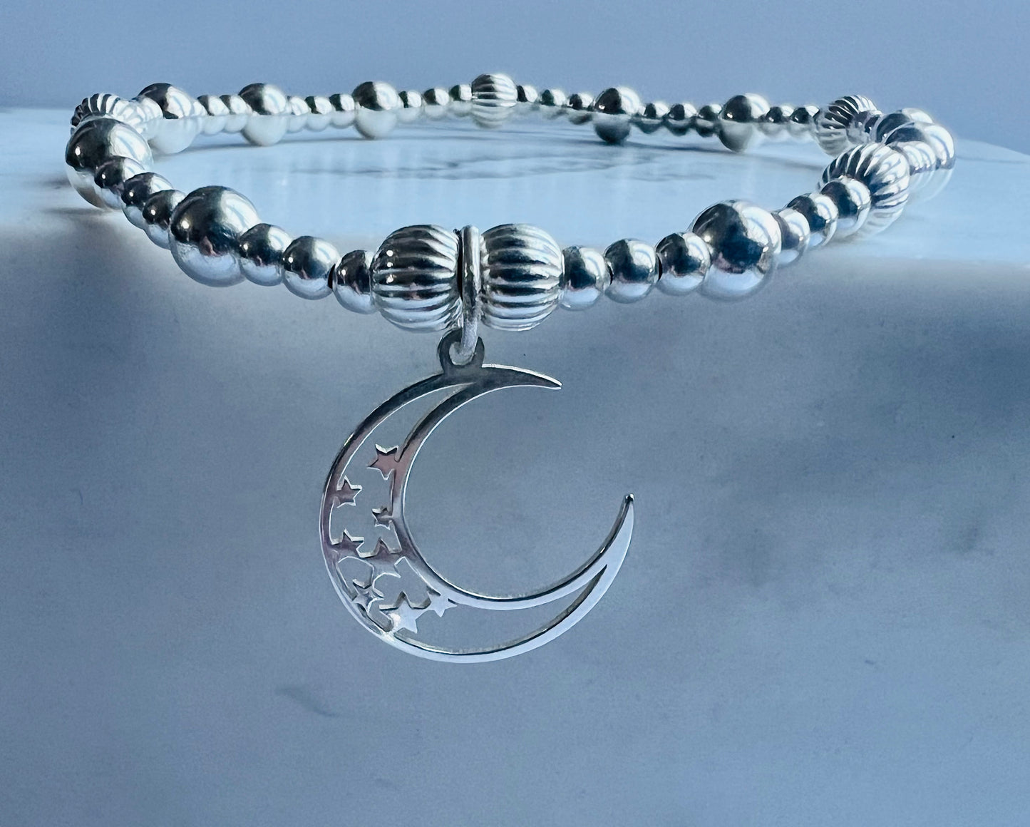 Open Moon and Star Bracelet