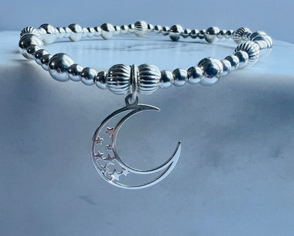 Open Moon and Star Bracelet