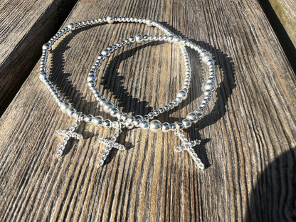 Sparkly Cross Anklet