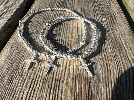 Sparkly Cross Anklet