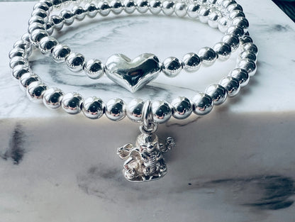 Puff Heart Bead Bracelet