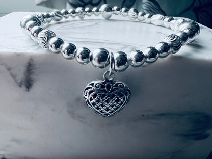 Bali Caged Heart Bracelet