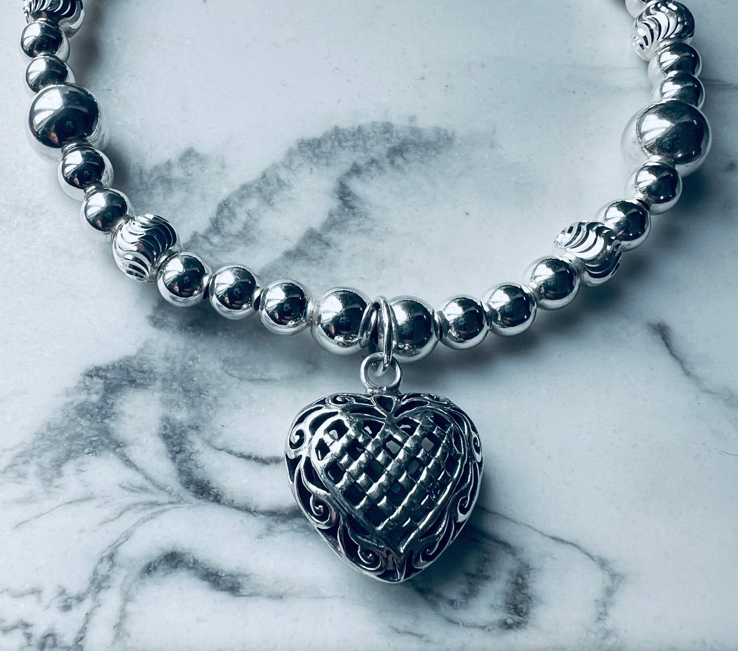 Bali Caged Heart Bracelet