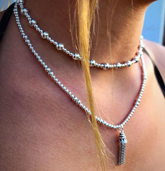 Sterling Silver Tassel Choker