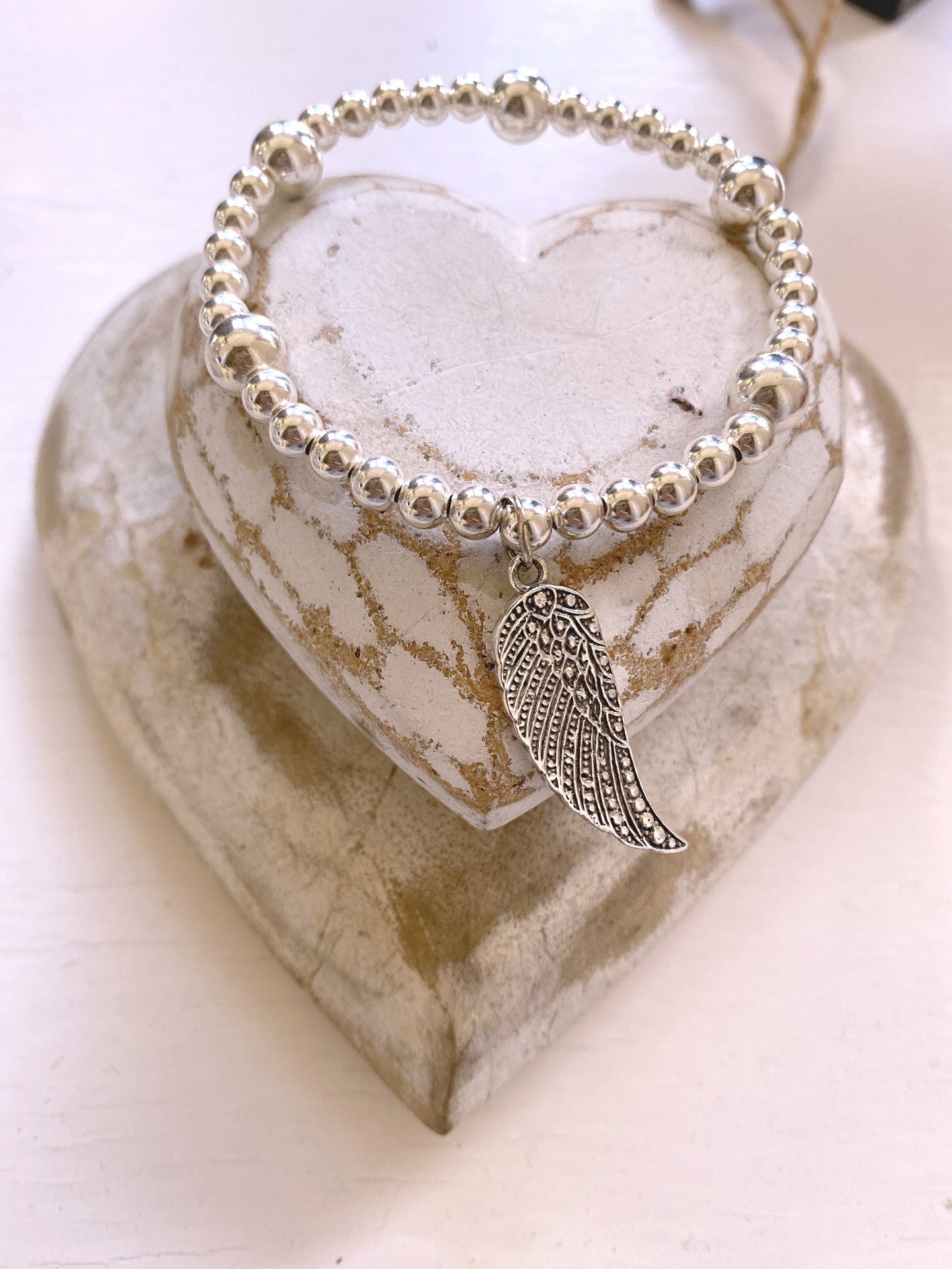 Beautiful chunky marquesite style angel wing bracelet