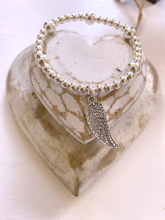 Beautiful chunky marquesite style angel wing bracelet