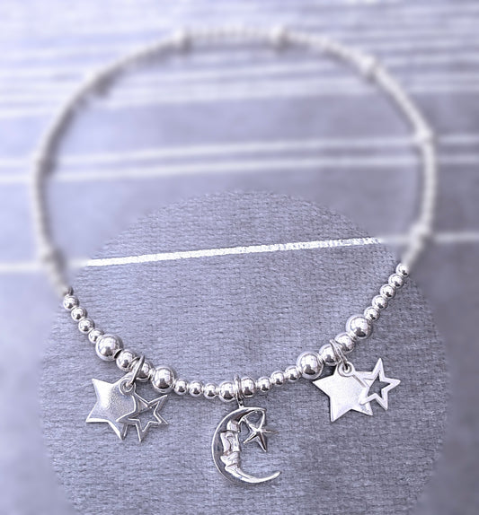 Luna y estrellas ankle bracelet