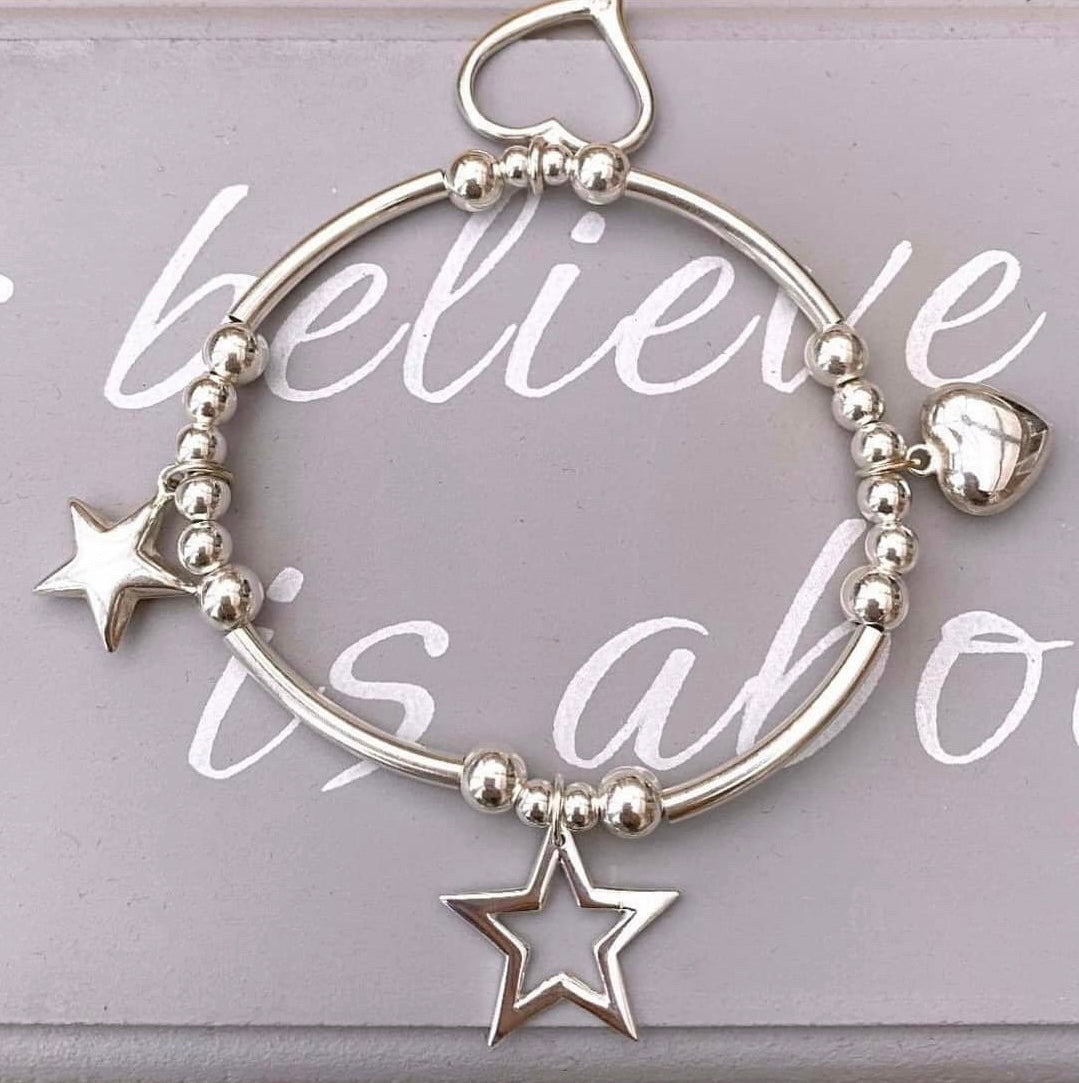 Heart & Stars Noodle Bracelet