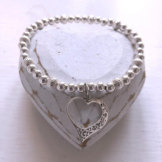 Open Heart Filigree Bracelet