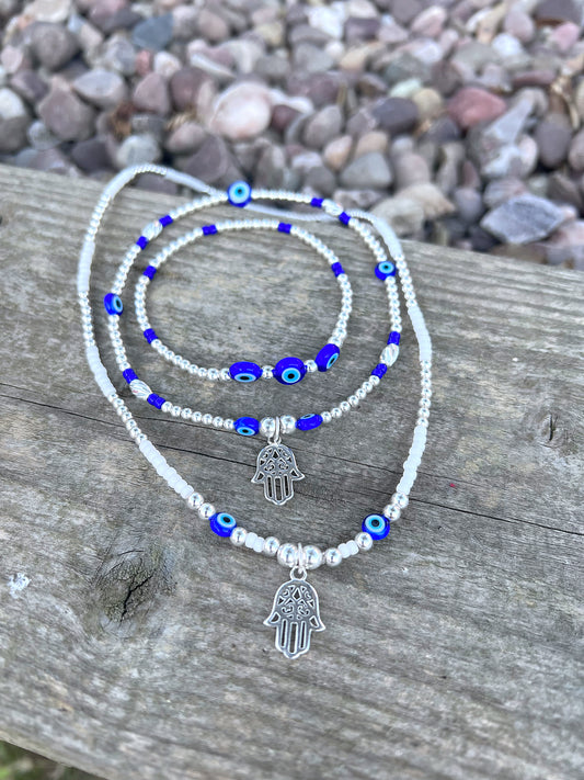 Hamsa and Evil Eye Choker