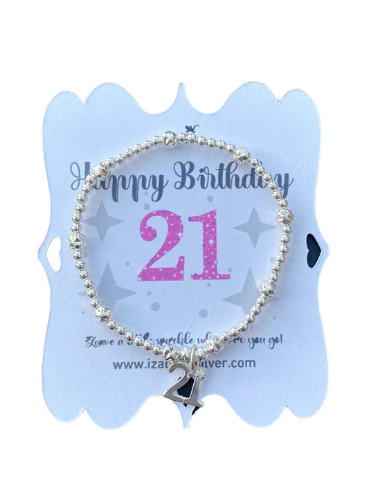 Happy 21st Birthday Bracelet