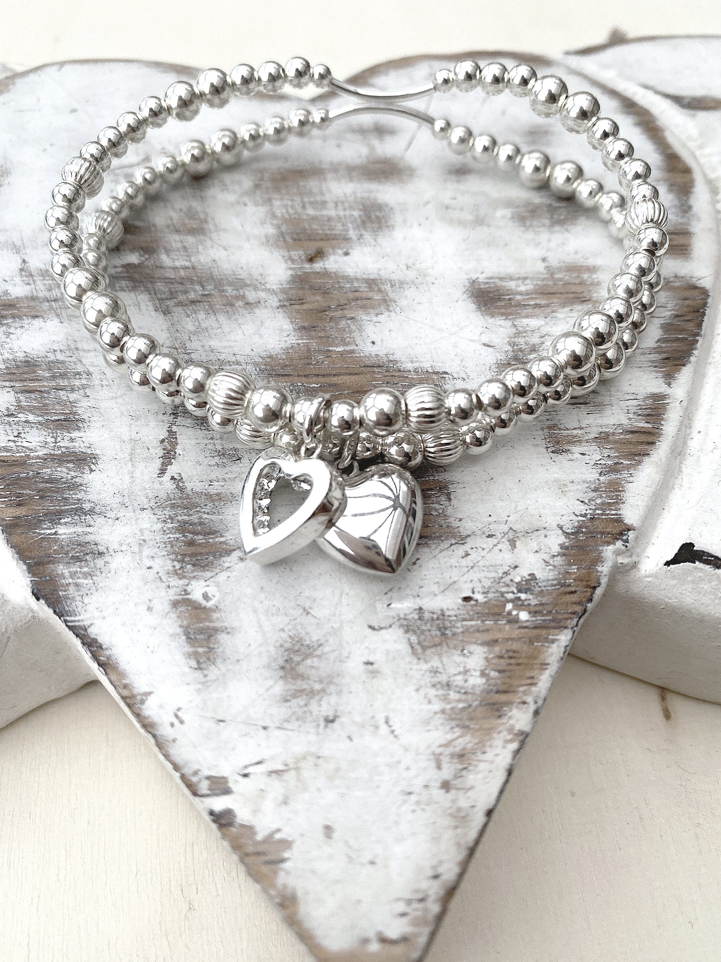 Double heart star criss cross Bracelet