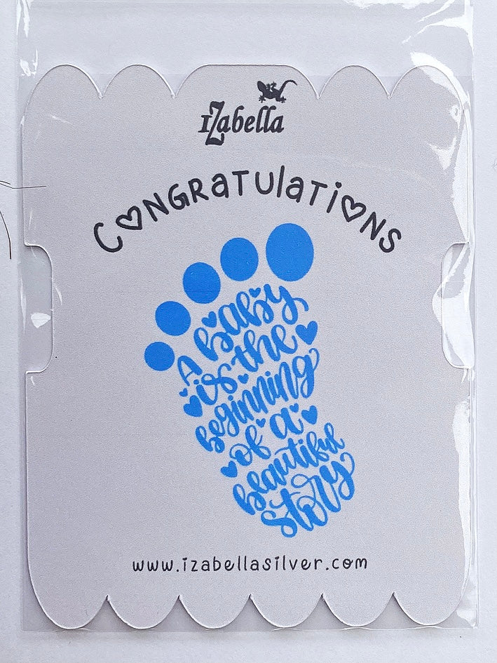 New Baby Boy Footprints Bracelet (blue)