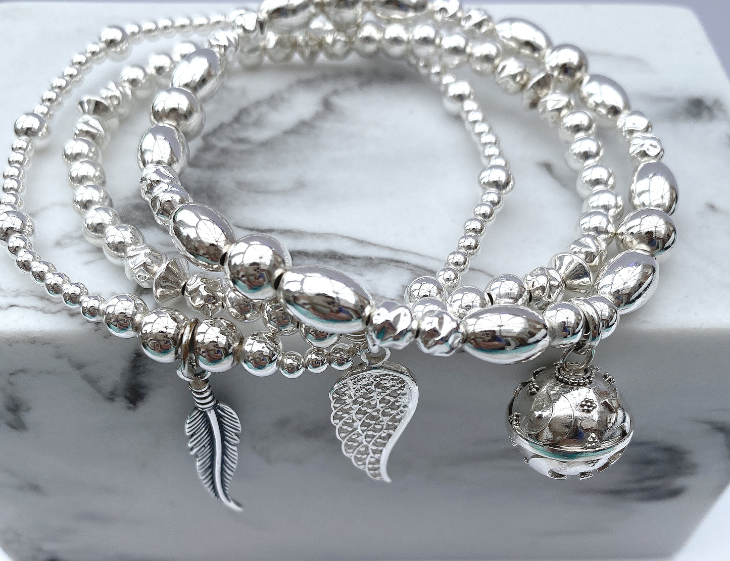 Sterling Silver and Cz Angel Wing Bracelet