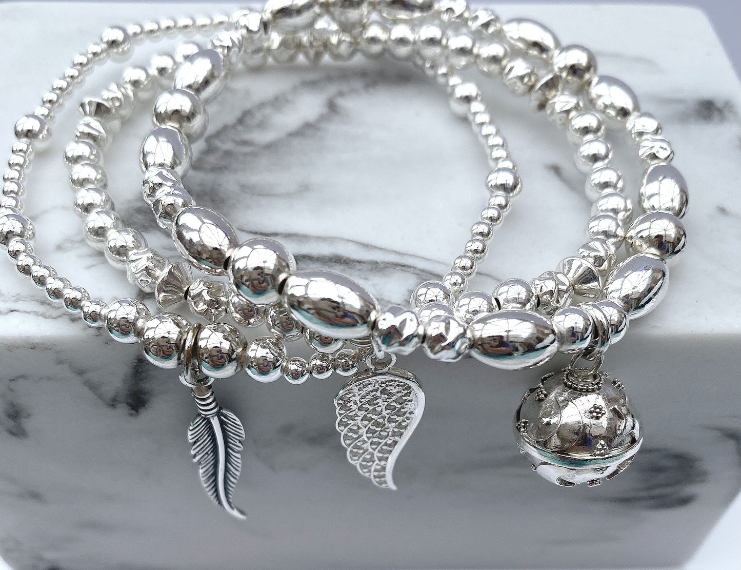 Sterling Silver and Cz Angel Wing Bracelet