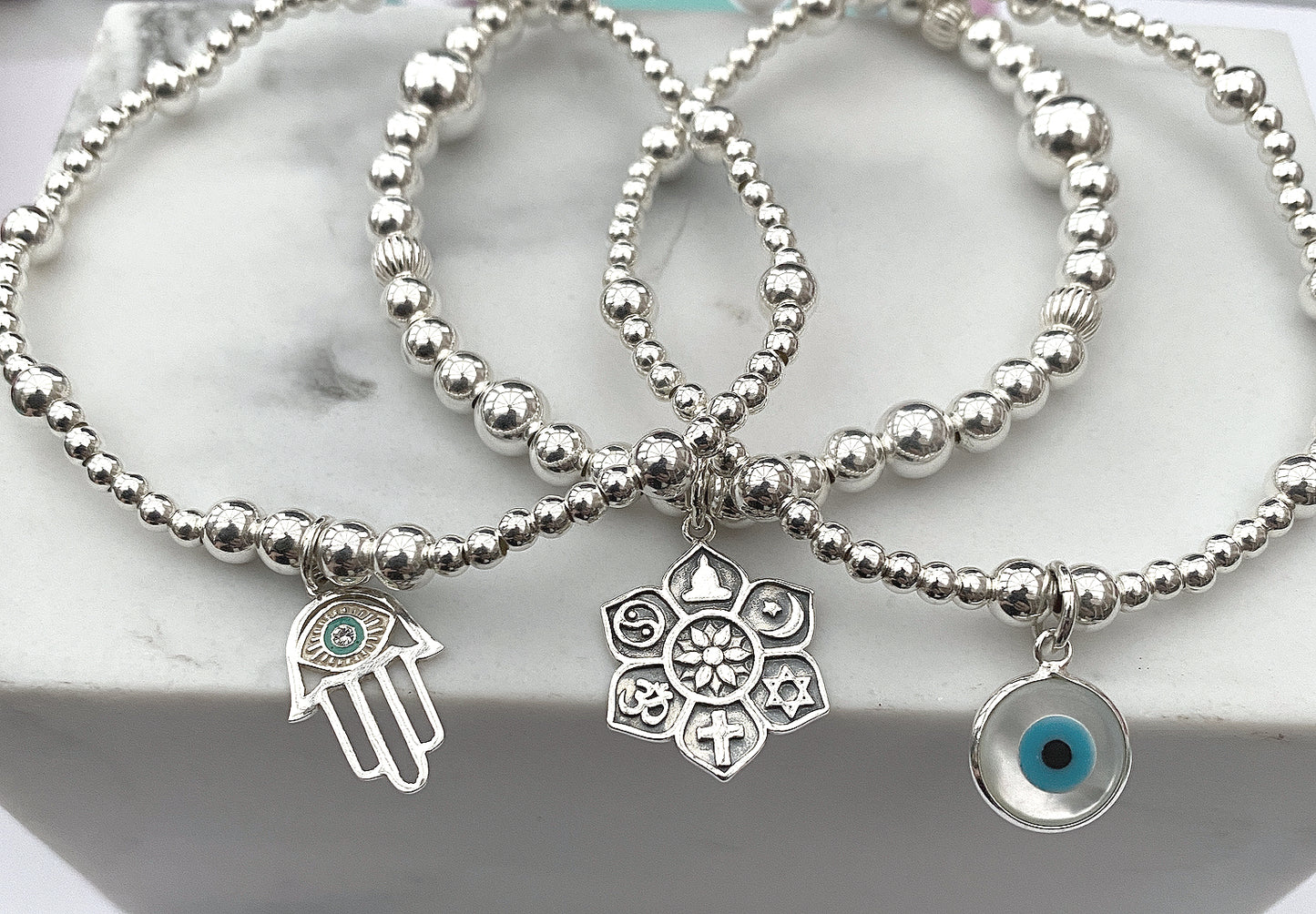 Evil Eye Mother of Pearl Bracelet